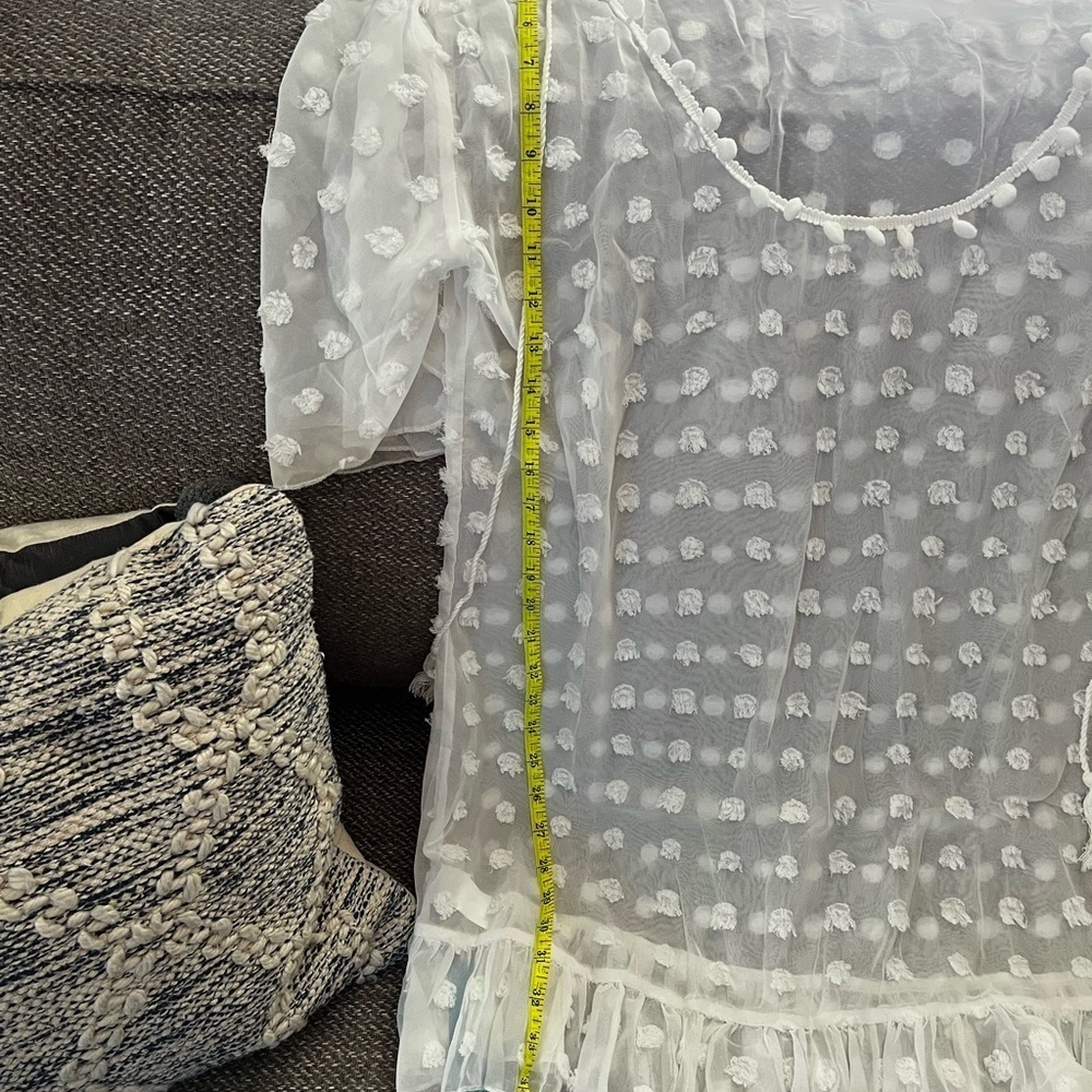 Cupshe White Sheer Ruffle Blouse​​​​ - Picture 4 of 7